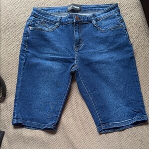 Fashion Nova Dark Blue Denim Shorts